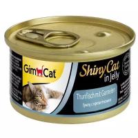 Влажный корм для кошек GimPet ShinyCat, с тунцом, с креветками (кусочки в желе)