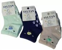 Носки Syltan 3 пары/Носки с тормозами/Носки хлопок/Детские носки