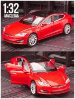 Коллекционная машинка WiMi P041-R металлическая, инерционная, гоночная, Tesla Model S 100D