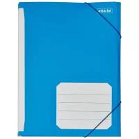 Папка на резинках Attache А4 картонная синяя, 400 г/кв. м, до 200 листов