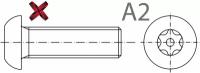 Винт антивандальный А2 полукруглая головка Torx+штырь (аналог ISO 7380) М6х25 Vn104060025А2