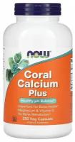 Coral Calcium Plus Magnesium, D3 (Коралловый кальций плюс Магний, Д3) 250 вег капс (Now Foods)