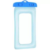 Водонепроницаемый плавающий чехол GSMIN AM Waterproof для смартфона, телефона для подводной съемки со шнурком на шею (160х80мм) (Голубой)