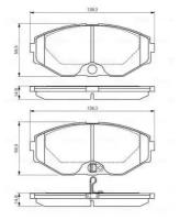 Дисковые тормозные колодки передние BOSCH 0986495147 для Nissan Maxima, Nissan Cedric, Nissan Prairie, Nissan Gloria (4 шт.)