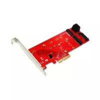 PCI-Express переходник Orient C297E 4x PCI-E 3.0 NGFF M.2 M-key PCI-E SSD + SATA-NGFF (M.2) B-key SSD + SATA-mSATA SSD