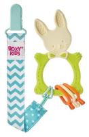 Прорезыватель ROXY-KIDS Bunny teether универсальный на держателе цвет зеленый