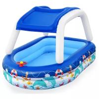 Бассейн надувной детский Sea Captain Family Pool, 213 x 155 x 132 см, с навесом, 54370 Bestway