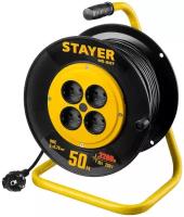 Удлинитель на катушке STAYER MS-207 50 м 2200Вт 4 гнезда ПВС 2х0.75 мм² 55073-50