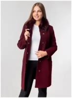 Пальто зимнее шерстяное 03, Giulia Rosetti, размер 50, бордовый