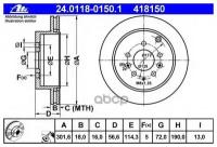 ATE 24.0118-0150.1 Диск тормозной задний MAZDA CX-7 06-> /Vent D=302mm ATE 24.0118-0150.1