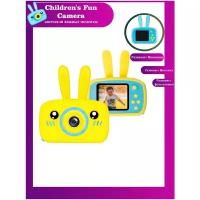 Детский фотоаппарат Развивающий детский цифровой фотоаппарат Зайчик Желтый. Фотоаппарат игрушка 3 в 1: фото, видео, игры, желтый
