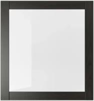 SINDVIK синдвик стеклянная дверь 60x64 см черно-коричневый/прозрачное стекло