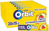 Жевательная резинка Orbit XXL Клубника-банан без сахара, по 20.4 г, 20 шт. в уп