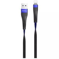 Кабель Hoco U39 Slender USB - Lightning 1.2 м, 1 шт., синий/черный, 1.2 м