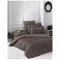 Комплект постельного белья 15-спальный LOFT (коричневый) Материал: сатин однотонный Karna