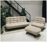 Комплект Абри лофт диван, кресло, пуф, механизм клик-кляк