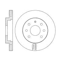Тормозной диск передний NIBK RN1206 для Daewoo, Ravon, ЗАЗ, Opel, Chevrolet