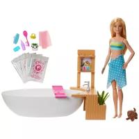 Игровой набор Barbie Fizzy Bath Блондинка с ванной и собачкой, GJN32 разноцветный