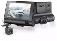 Автомобильный видеорегистратор CARING FOR LOVED ONES/ Видеорегистратор с камерой заднего вида и функцией парковочный мониторинг