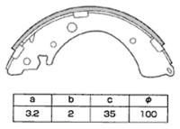 Барабанные тормозные колодки задние Allied Nippon ABS0505 (1 шт.)