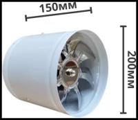 Канальный вентилятор CNDF 200 мм 80W металлический вытяжной с напряжением 220В