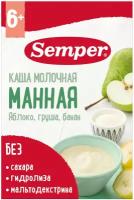 Semper - каша мол. манная с яблоком, грушей и бананом, 6 мес., 180 гр