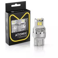 Светодиодная LED лампа Atomic 12 SMD3020 W21/5W 7443 бесполярная + SRCK белая 1 шт