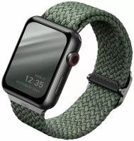 Ремешок Uniq ASPEN Strap Braided для Apple Watch 42-44-45 мм, зеленый