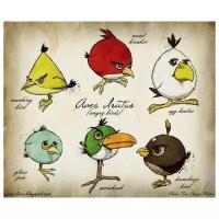 Постер на холсте Злые птицы (Angry Birds) №7 48см. x 40см