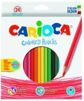 Карандаши цветные CARIOCA 24 цвета, шестигранные, заточенные