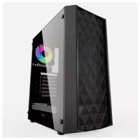 Корпус Powercase Diamond Mesh LED Black ATX, mATX, Mini- ITX, Midi- Tower, без БП, с окном, подсветка, 2xUSB 2.0, USB 3.0, Audio