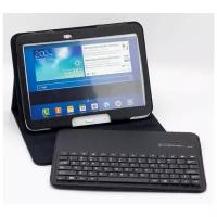 Клавиатура MyPads для Samsung Galaxy Tab 3 8.0 SM-T310/ T311 съёмная беспроводная Bluetooth в комплекте c кожаным чехлом и пластиковыми наклейкам