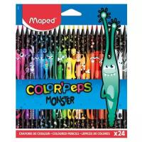 Карандаши цветные 24 цвета Maped Color'Peps Monster (L=175мм, 3гр) (862624)