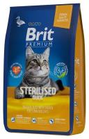 Сухой корм BRIT 8кг для кастрированных и стерилизованных кошек с уткой и курицей Cat Sterilised