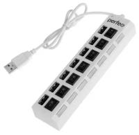 Perfeo Разветвитель USB (Hub) Perfeo H033, 7 портов, USB 2.0, белый