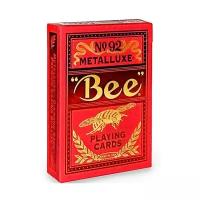 Игральные карты Bee Red Metalluxe / Bee Красный Металл