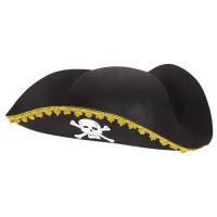 Шляпа, Грозный Пират, фетр, Черный, 1 шт