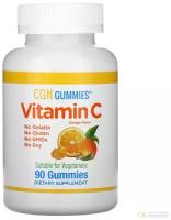 California Gold Nutrition, Vitamin C Gummies, жевательные таблетки с витамином C, натуральный апельсиновый вкус, без желатина, 90 жев. таблеток