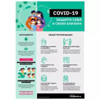 Плакат Защити себя и близких от COVID-19, А2