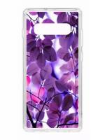 Чехол для Samsung Galaxy S10 Plus Kruche Print Purple leaves, пластиковая накладка, силиконовый бампер с защитой камеры, защитный прозрачный с рисунком