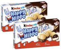 Шоколадно-молочное печенье Kinder Happy Hippo Cacao Киндер Хеппи Хиппо со вкусом какао (Германия), 104 г - 2 шт