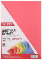 Бумага цветная А4, 80 г/кв. м, 50 листов, интенсив, красный KLERK 183700-CPP-10-Р - 1 шт