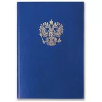 Книга учета 96 л., А4 200*290 мм BRAUBERG, клетка, твердая обложка из картона, бумвинил, блок офсет, герб, 130141