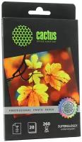 Cactus Бумага CS-HGA626020 Фотобумага Professional, суперглянцевая, 10x15, 260 г м2, 20 листов