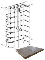 Комплект: спортивный комплекс Пионер С9 ступени противоскользящие, мат 1х1 м