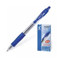 Ручка гелевая автоматическая с грипом PILOT G-2, синяя, корпус прозрачный, узел 0,5 мм, линия письма 0,3 мм, BL-G2-5