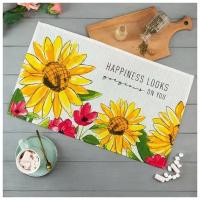 Полотенце кухонное Доляна Happiness looks 35х60 см, 100% хлопок, 160г/м2