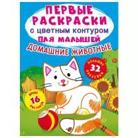 Crystal Book Первые раскраски с цветным контуром для малышей. Домашние животные