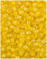 Японский бисер Toho, размер 11/0, цвет: Окрашенный изнутри хрусталь/непрозрачный желтый (192), 10 грамм