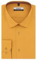Рубашка мужская длинный рукав GREG 530/231/JAM/Z/1p_GB, Полуприталенный силуэт / Regular fit, цвет Желтый, рост 174-184, размер ворота 39